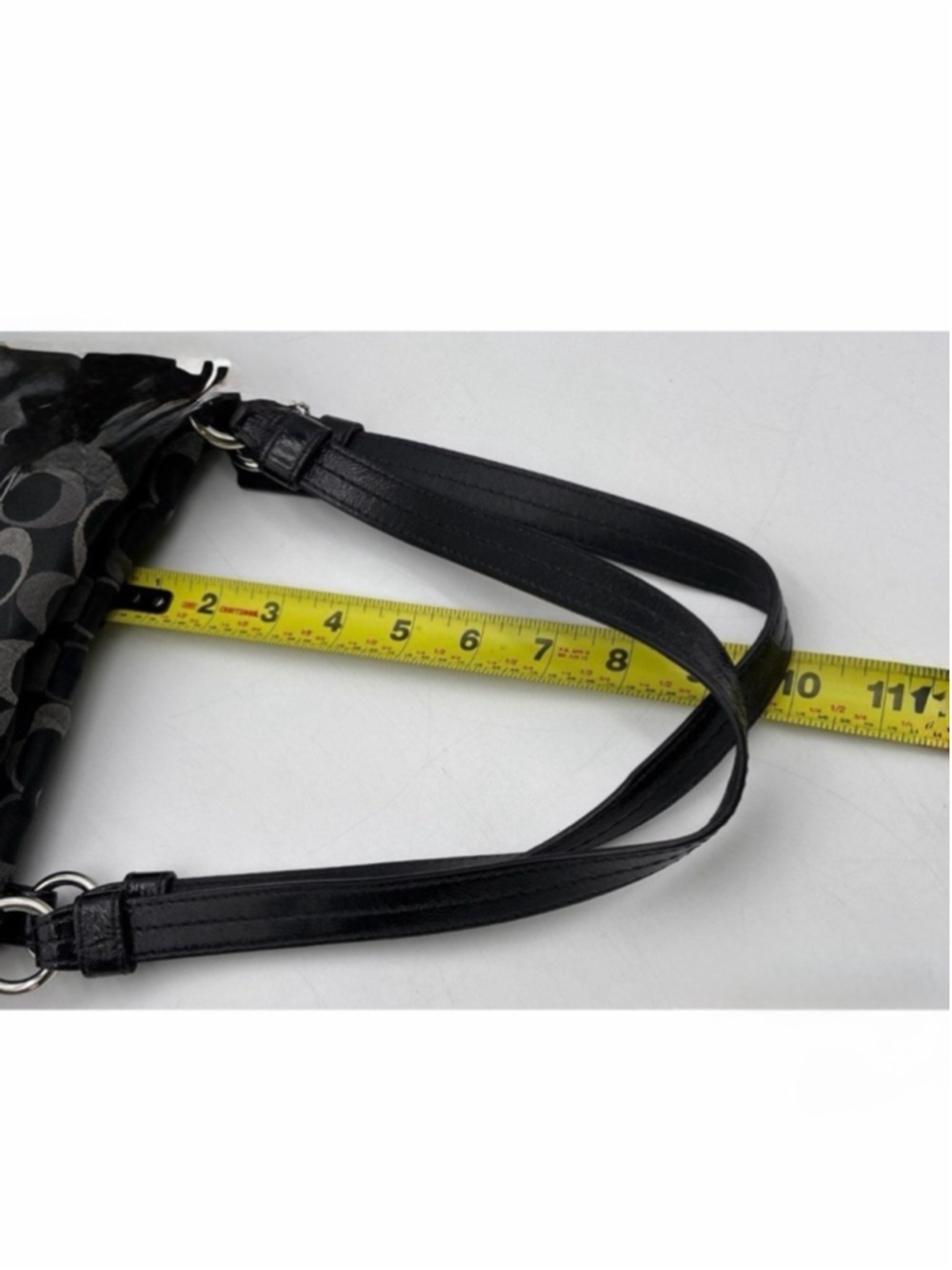 Coach Black Grey Signature C Jacquard Shoulder Bag - Picture 13 of 13